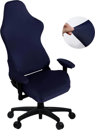Vista 9 de SARAFLORA - Fundas elásticas para silla de computadora para sillón, silla giratoria, silla de juego, silla de computadora (negro, extragrande)