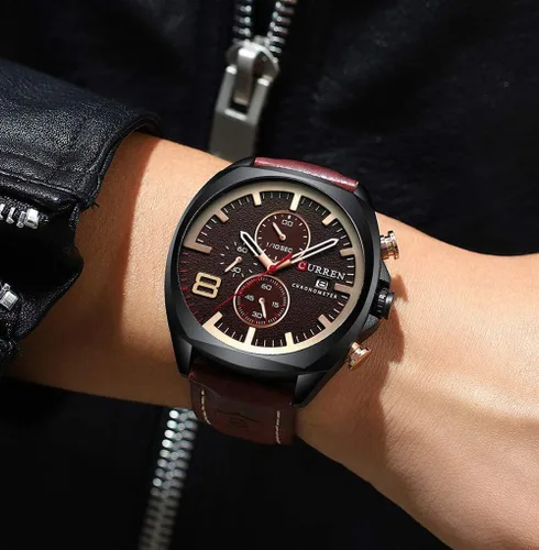 Vista 5 de FANMIS Reloj de cuarzo analógico con cronógrafo de acero inoxidable para hombre