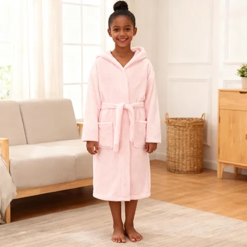 Vista 152 de E.W Apparel Bata de baño de forro polar con capucha para niños, bata suave y mullida para niños pequeños
