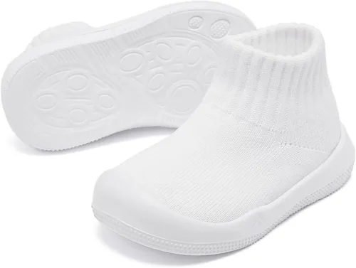 Vista 4 de Eashi Zapatos antideslizantes para bebés, niño o niña, para caminar interiores y exteriores. Zapatos de piel con suela transpirable y elástica