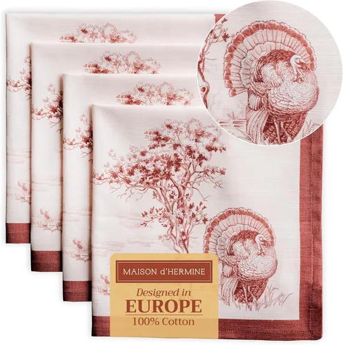 Vista 120 de Maison d' Hermine Juego de 4 servilletas de tela 100% algodón, suaves y duraderas, servilletas cuadradas reutilizables para uso diario, lavables