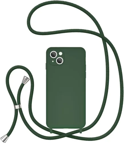 Vista 18 de UEEBAI Funda de teléfono con cordón cruzado para iPhone 14 de 6.1 pulgadas, funda de silicona con correa ajustable para collar, correa suave