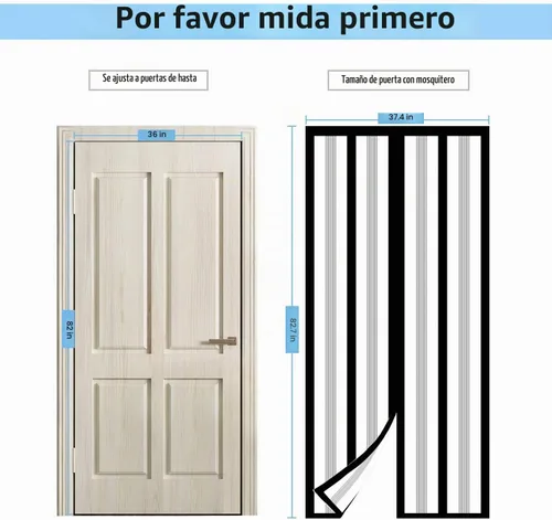 Vista 3 de Cortina de puerta aislada, cubierta magnética térmica para puerta, pantalla magnética de privacidad con cierre automático, manos libres para patio