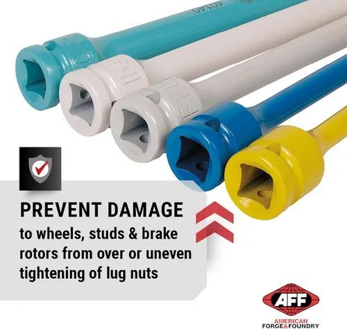 Vista 3 de AFF Kit de extensión de limitación de par de 5 piezas con estuche de transporte, 65-140 pies/libras, unidad de 1/2 pulgada, 40012