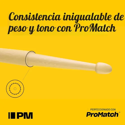 Vista 4 de Baquetas de concierto ProMark SD1 Hickory con punta de madera