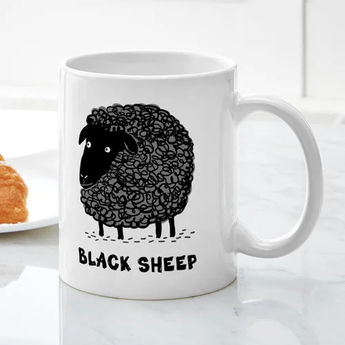Vista 5 de CafePress Black Sheep Mug Taza de café de cerámica de 11 oz (11.0 fl oz)