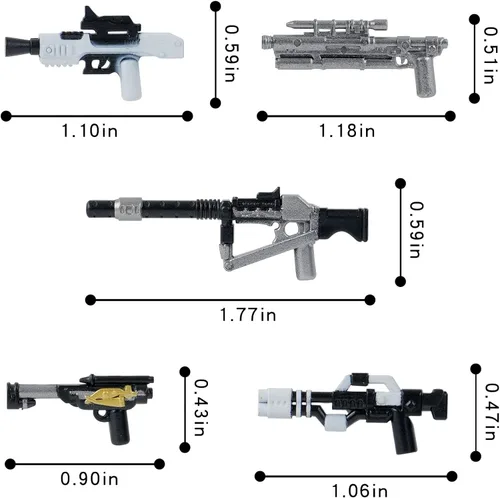 Vista 2 de Juego de 23 piezas de armas de minifigas Space Wars versión camuflaje, compatible con la mayoría de las mini personas