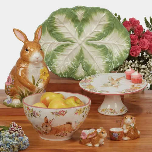 Vista 5 de Certified International Easter Garden - Plato llano de 10.75 pulgadas, juego de 4, multicolor, grande