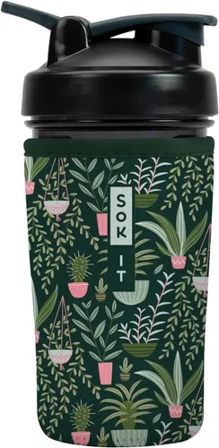 Vista 42 de Sok It BotlSok Botella Mezcladora de Proteínas con Funda Aislante de Neopreno (Floral Abstracto, Se Ajusta a Mezcladoras de 24oz)