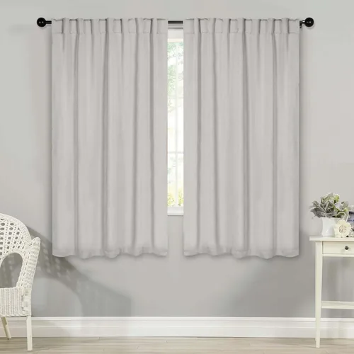Vista 27 de BLUENILEMILLS Paneles de cortinas opacas para oscurecer la habitación con bolsillo para barra/pestañas traseras, cortinas perfectas para ventanas