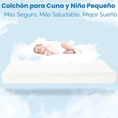 Vista 6 de SCHNAUZER HOME Colchón para cuna, colchón de espuma viscoelástica transpirable de doble cara para bebés y niños pequeños con funda extraíble