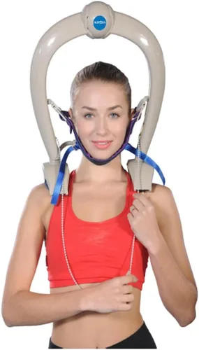 Vista 3 de Aurora Health & Beauty Dispositivo de tracción cervical de movimiento libre para alivio de hombros y cuello, hombros y columna vertebral, 4 libras