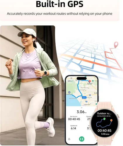 Vista 2 de Parsonver Smart Watch, Built-in GPS, Bluetooth Calling, Fitness Watch for Women with 100+ Sport Modes, IP68 Waterproof, Heart Rate, Sleep Monitor