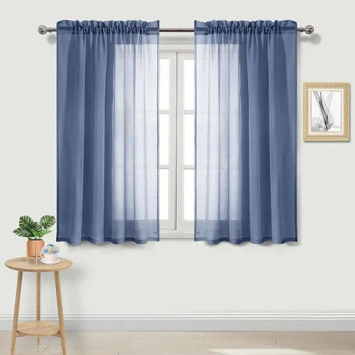 Vista 68 de DWCN Cortinas Transparentes Aqua de Voile Semitransparente con Bolsillo para Barra para Dormitorio y Sala de Estar, 36 x 36 pulgadas de Largo, Juego