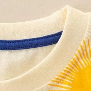 Vista 4 de warmstraw Conjunto corto de algodón para niños pequeños, camiseta y camiseta de manga corta, 2 piezas