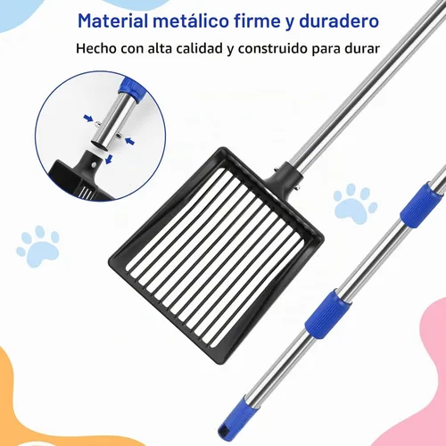 Vista 4 de JAMIEWIN Cuchara extensible de metal para gatos, mango largo de 21 a 39.5