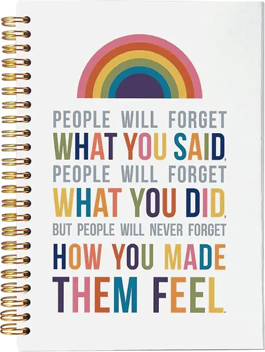 Vista 8 de It is Okay to Feel Mental Health Feelings and Emotions Chart - Cuaderno de espiral rayado de 8.3 x 5.5 pulgadas, cuaderno de tapa dura con rayas