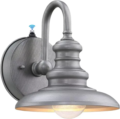 Vista 9 de LONEDRUID Aplique de Pared Exterior con Sensor de Anochecer a Amanecer Negro Luminarias de Granero con Cuello de Ganso Impermeables de Estilo Granja