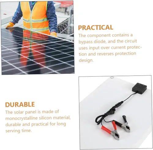 Vista 3 de TIDTALEO Dc Dual USB Kit de panel solar portátil con controlador de carga para mantenimiento de batería de camping RV y energía de emergencia