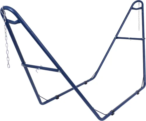 Vista 10 de Sunnydaze soporte para hamaca universal multiuso de acero resistente de 550 libras de capacidad, para 2 personas, para hamacas de 9 a 14 pies de Azul