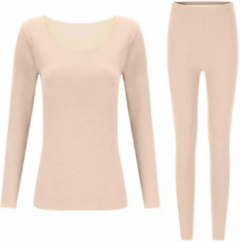 Vista 8 de Ropa interior térmica para mujer, ropa interior larga, elástica, suave, térmica, parte superior e inferior para invierno