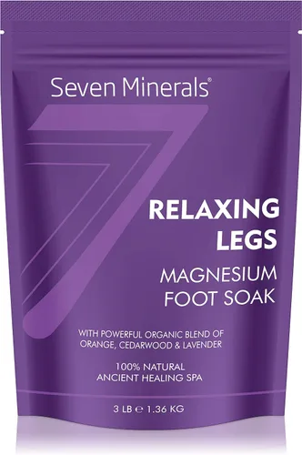 Vista 2 de Seven Minerals Copos de magnesio relajantes y crema natural para piernas