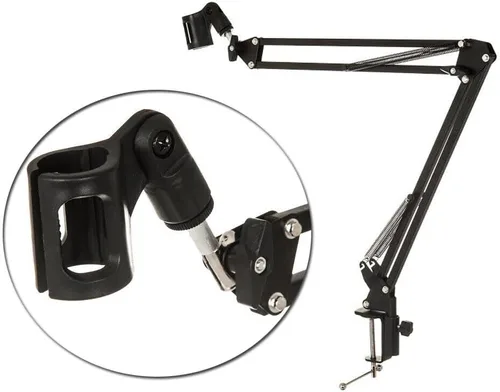 Vista 9 de StreamEye Soporte de micrófono con brazo de brazo con soporte de escritorio, clip desmontable, cable XLR de grado profesional, filtro pop