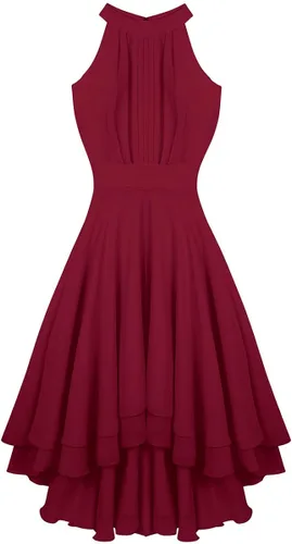 Vista 6 de Winying - Vestido de gasa asimétrico para mujer