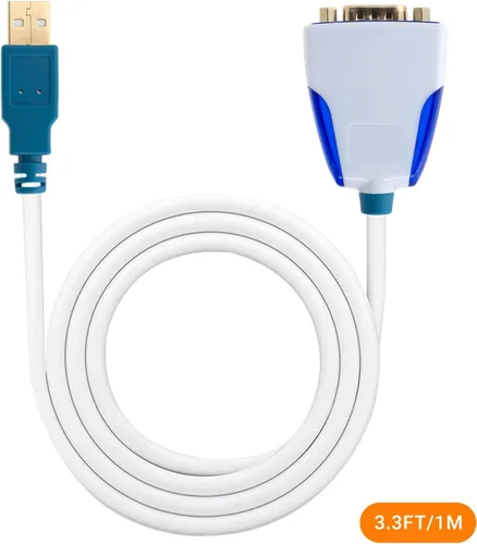 Vista 7 de Elecbee Cable USB a DB9 macho RS232 Us232R 1M Cable convertidor con chip FT232RQ soporta todos los sistemas informáticos, velocidad de transmisión