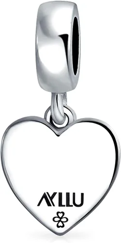 Vista 3 de Bling Jewelry Unisex .925 Sterling Silver Inspiration LGBTQ Rights Symbol Rainbow Yin Yang Circle Disc Tag Heart Dangle Bead Charm Personalized