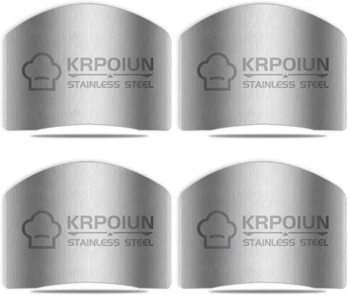 Vista 8 de 2 protectores de dedos para ayuda de corte, herramienta de cocina, protector de cuchillo de acero inoxidable, ajustable para proteger los dedos