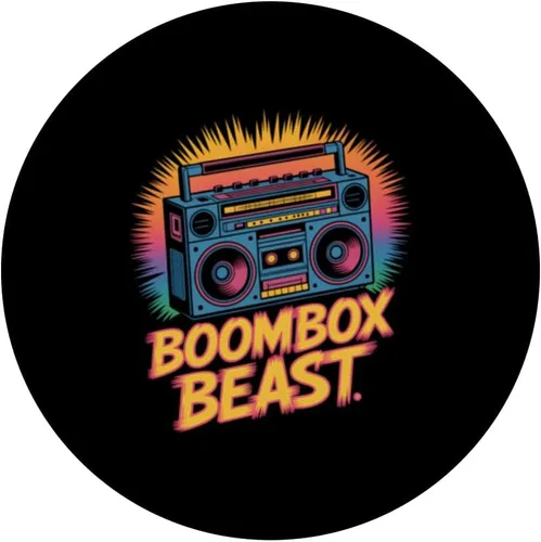 Vista 3 de Boombox Beast Retro 80s Hip Hop Street Music Vibes PopSockets Adhesive PopGrip