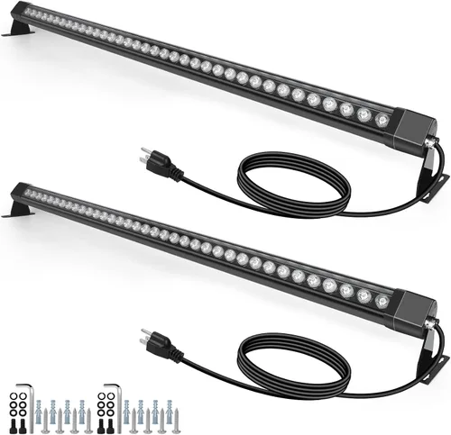 Vista 12 de HNRLOY Paquete de 2 lámparas de pared de 36 W, 4000 K, luz blanca natural para pared, 2 pies, 120 V, barra de luz LED lineal para exteriores