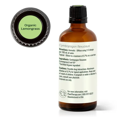 Vista 8 de Plant Therapy Aceite esencial de citronela orgánica 3.4 fl oz (3.3 oz), 100% puro, certificado por USDA, sin diluir, aromaterapia, desodorizante