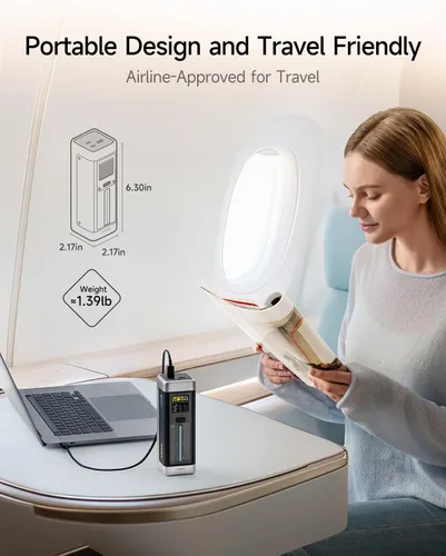 Vista 7 de CUKTECH NO.20 Cargador portátil de 140W, banco de energía de 25,000mAh con 3 puertos, cargador rápido para portátil para viajes y trabajo al aire