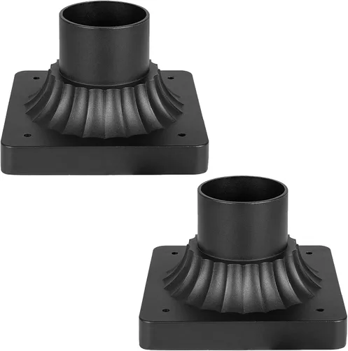 Vista 10 de Darkaway Soporte de base de poste para exteriores, adaptador de luz de poste de 3 pulgadas, base de montaje en muelle con acabado negro mate