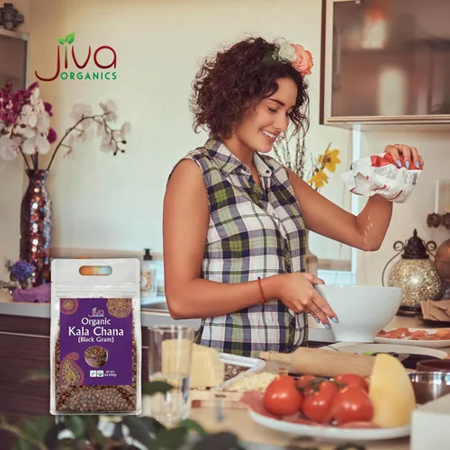 Vista 7 de Jiva Organics Bolsa orgánica Kala Chana a granel de 2 libras, gramo negro, garbanzos negros Desi, 100% natural y sin OMG