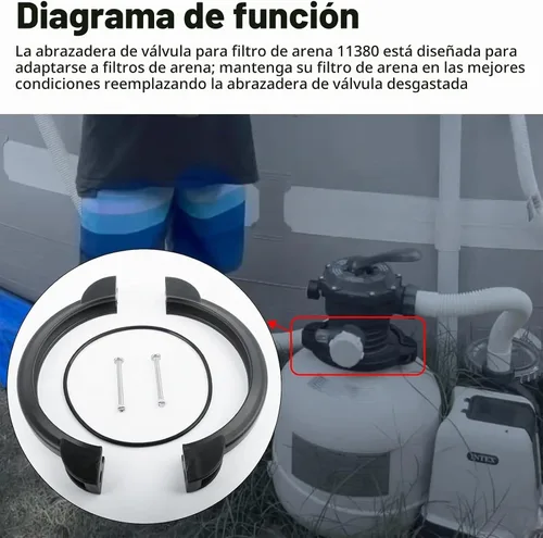 Vista 3 de Ameri Abrazadera de filtro de arena 11380 de repuesto para bomba de filtro de arena Intex compatible con bomba de filtro de arena transparente Intex