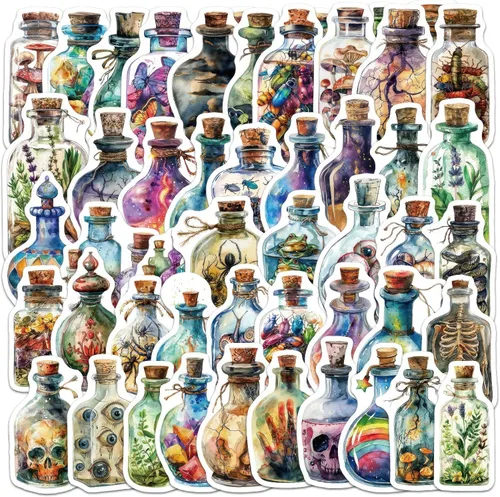 Vista 10 de 50 calcomanías vintage de poción C1-vintage Potion Stickers