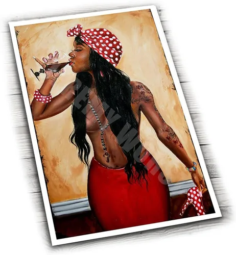 Vista 14 de JEREMY WORST " Sexy Urban and Music wall art " by Jeremy Worst Posters Canvases Decor Urban Culture Painting Woman Drinking Wine Whiskey Gifts