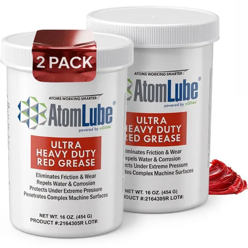 Vista 10 de AtomLube Grasa roja ultra resistente, paquete de 2 tubos de 14 onzas, lubricante impermeable y de alta temperatura, grasa para rodamientos de ruedas