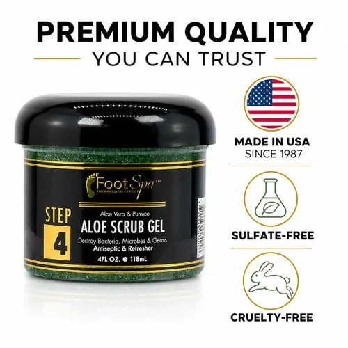 Vista 7 de FOOT SPA - Gel exfoliante de 4 onzas, para manicura, pedicura y exfoliante corporal con infusión de aloe vera y ácido salicílico, brillo, pulido