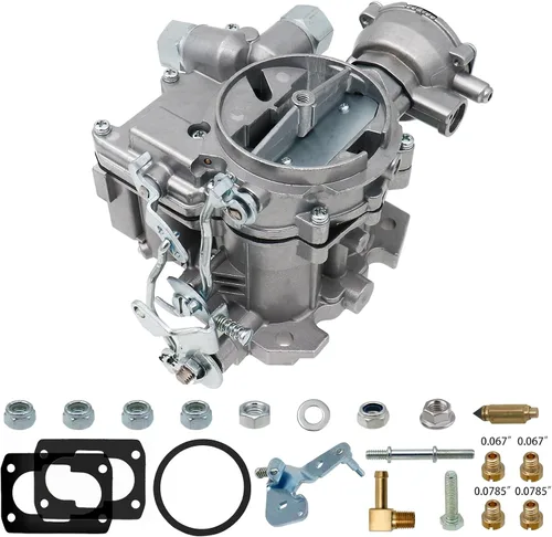 Vista 8 de Carburador marino de 2 barriles de carbohidratos para motores Mercruiser 3.0L 2.5L 4 CYL con chorros de estrangulador eléctrico, varillaje largo