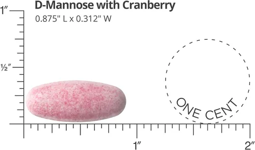 Vista 3 de D-manosa preferida por los médicos 1300 mg con extracto de arándano para la salud urinaria