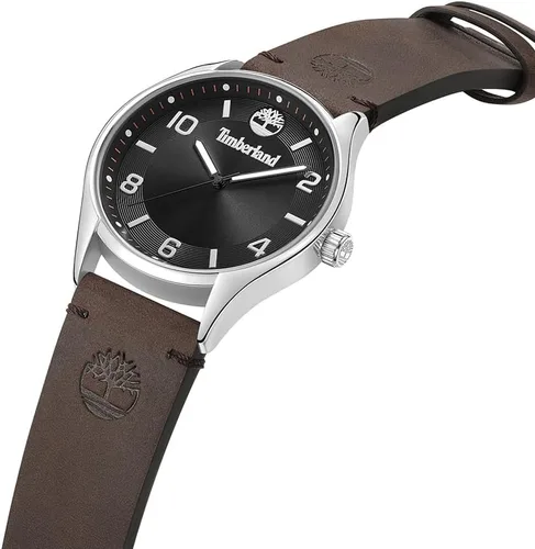 Vista 2 de Timberland Reloj analógico clásico de cuarzo de tres manecillas, Marrón Oscuro, Classic