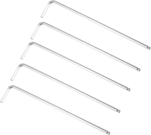 Vista 13 de uxcell Llave hexagonal de extremo de bola de 1/4", herramienta de reparación de brazo largo en forma de L 40Cr, SAE 5 piezas