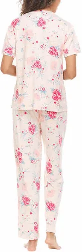 Vista 2 de Flora Nikrooz Conjunto de pijama de 2 piezas para mujer de manga corta y pantalón súper suave