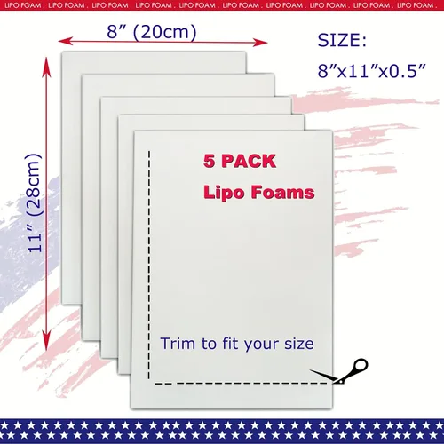 Vista 2 de Paquete de 5 almohadillas de espuma Lipo para postcirugía, tabla abdominal, cirugía de liposucción, aplanamiento, prendas de compresión abdominal