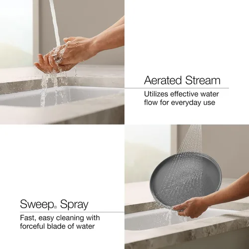 Vista 9 de Kohler K-R562-SD-VS Llave para cocina, funciona hacia abajo. Viene con despachador de jabón o loción. Hecha de inoxidable brilloso