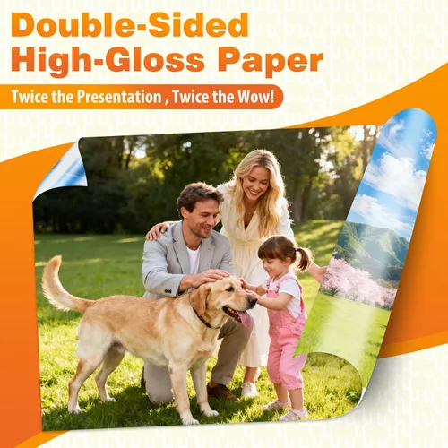 Vista 5 de Uinkit Papel fotográfico brillante de doble cara 4x6 54lb para tinta de color 200Gsm Paquete de valor a granel para imprimir imágenes 4x6 9.5Mil